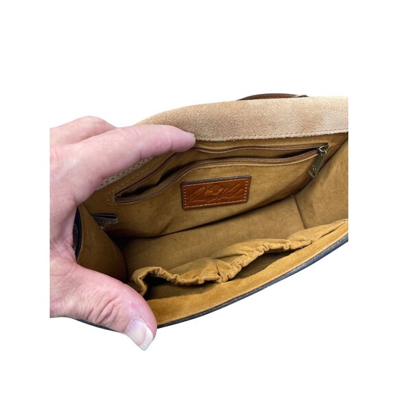 Patricia Nash Womans Brown Vintage Tooled Leather Crossbody Adjustable Shoulder - Picture 12 of 15